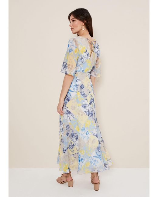 Phase Eight Blue Akia Patchwork Dress
