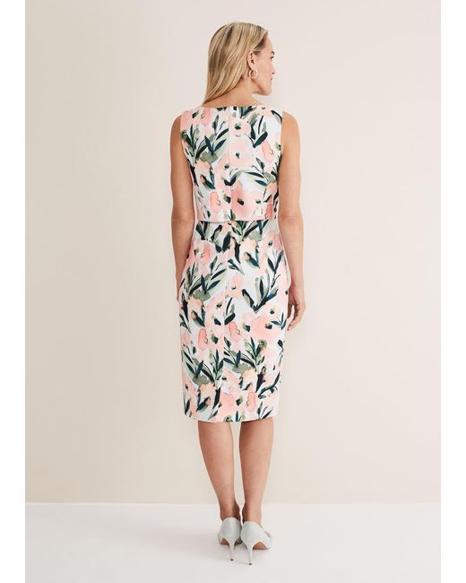 Phase Eight Natural Braelyn Double Layer Scuba Dress