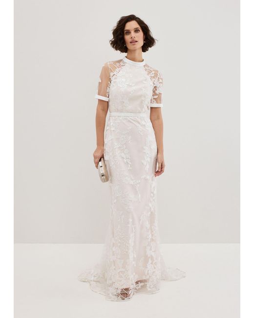 Phase Eight Multicolor Poppy Embroidered Wedding Dress