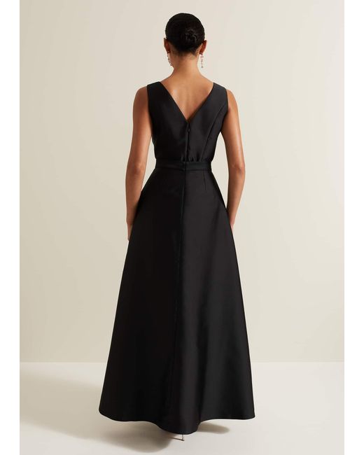 Phase Eight Black Yisanne Satin Embelished Dress