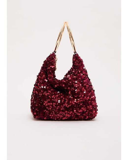 Phase Eight Red All Over Sequin Clutch Bag