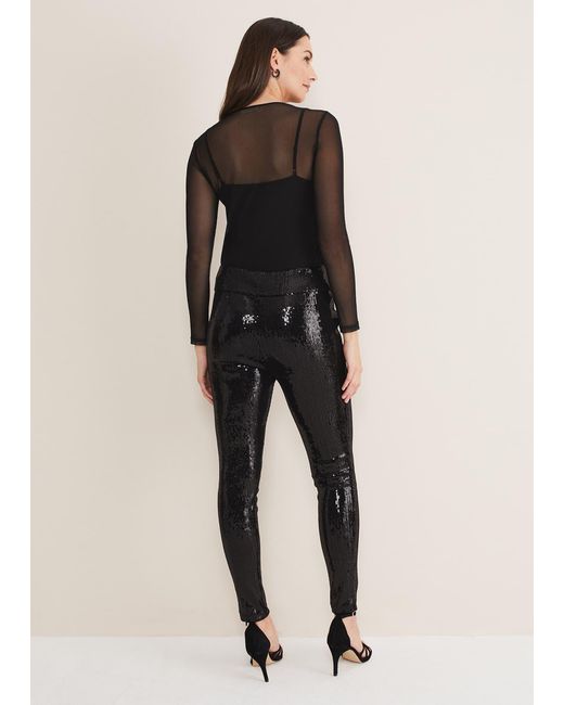 Phase Eight Natural Ausha Sequin Leggings