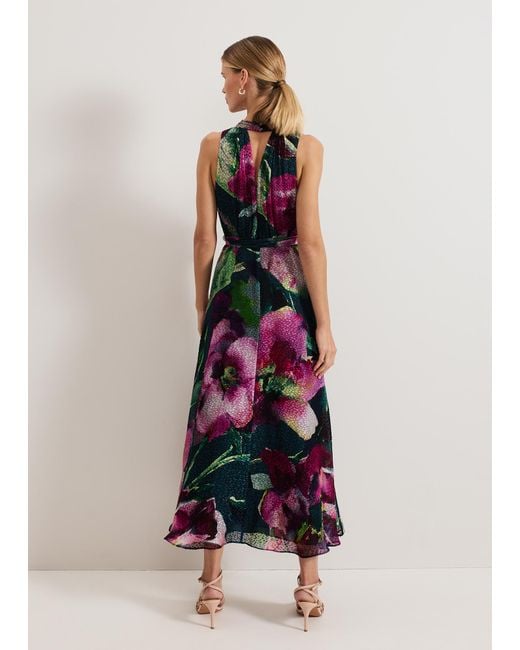 Phase Eight White Molly Silk Mix Floral Textured Maxi Dress