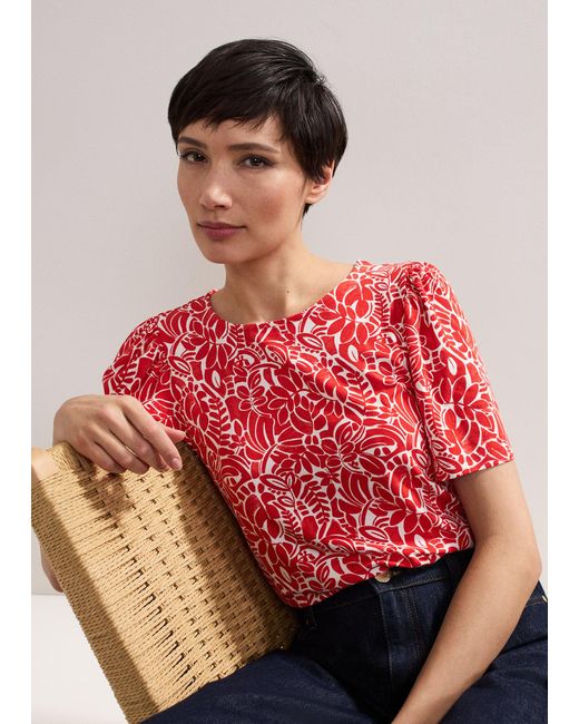 Phase Eight Red Nayana Print Top