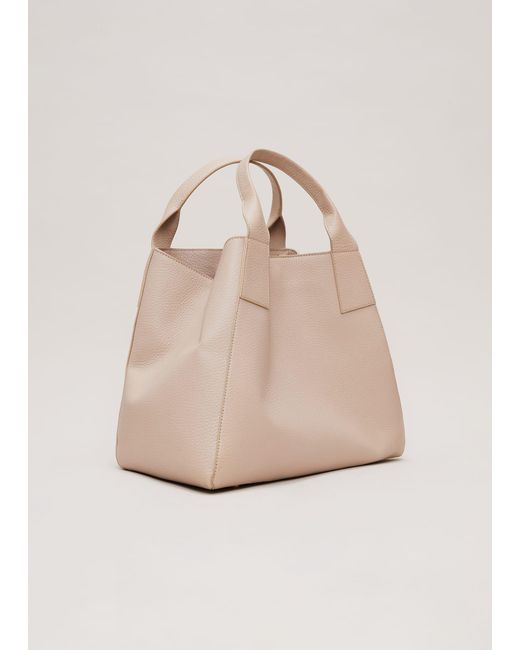 Phase Eight Natural Large Leather Tote Bag
