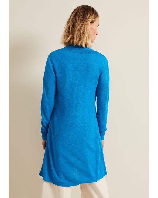 Phase Eight Blue Louise Linen Longline Cardigan