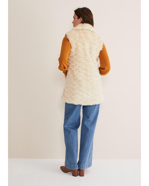 Phase Eight Blue Annie Faux Fur Gilet
