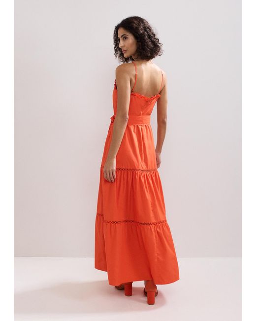 Phase Eight Red Nolia Cotton Poplin Maxi Dress