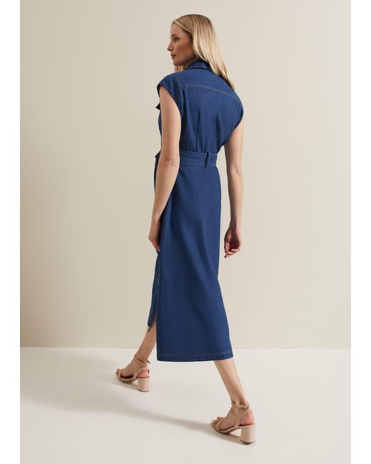Phase Eight Blue Luiza Midi Dress