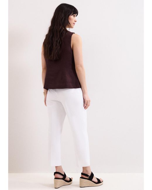 Phase Eight White Miah Cropped Slim Trousers