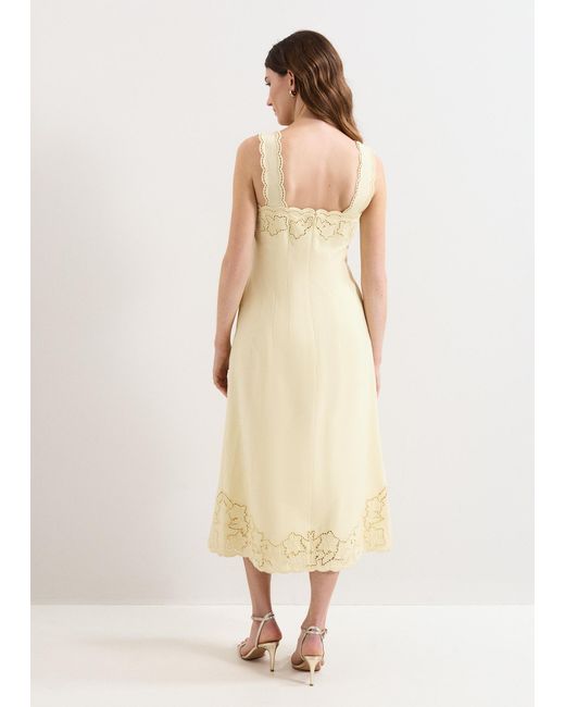 Phase Eight Natural Wilda Embroidered Midi Dress