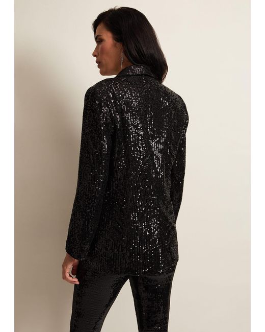 Phase Eight Black Ameera Sequin Soft Blazer