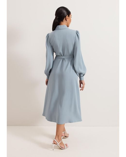 Phase Eight Blue Petite Phillipa Wrap Midi Dress