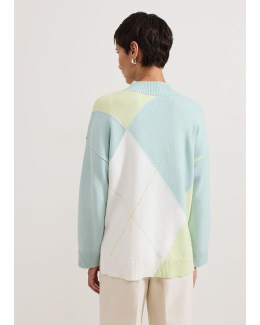 Phase Eight Blue Darla Argyle Jumper