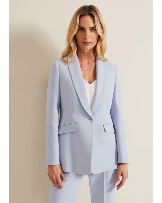 Phase Eight Blue 's Alexis Shawl Collar Suit Jacket