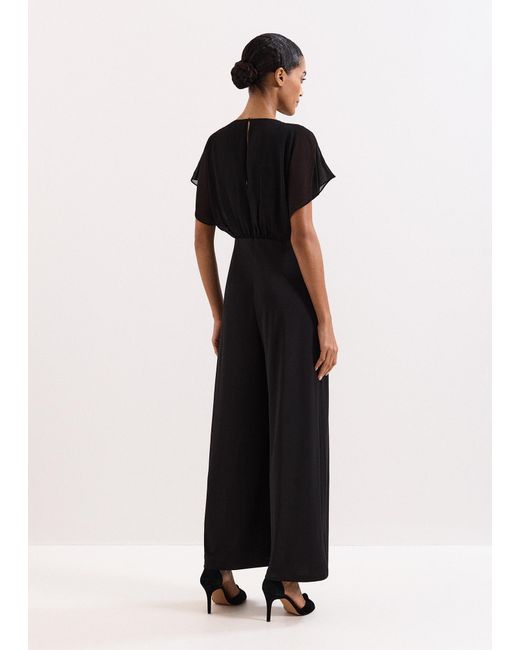 Phase Eight Black Velma Jewelled Belt Jumpsuit