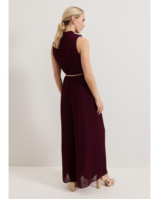 Phase Eight Red Nalani Ruffle Jumpsuit