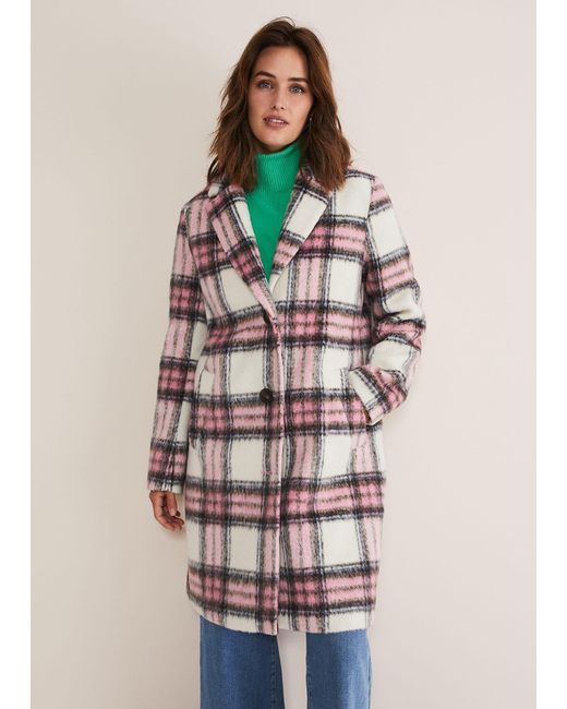 Phase Eight Multicolor Catriona Checked Coat