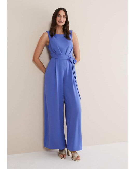 Phase Eight Blue Elaina Wide Leg Jumpsuit