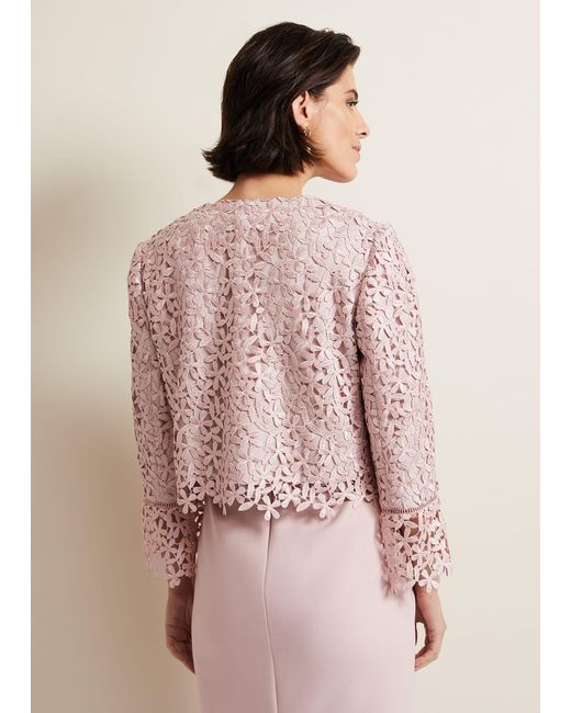 Phase Eight Pink Daisy Lace Jacket