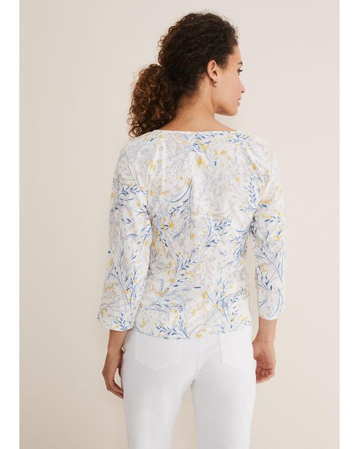 Phase Eight White Candie Watercolour Top
