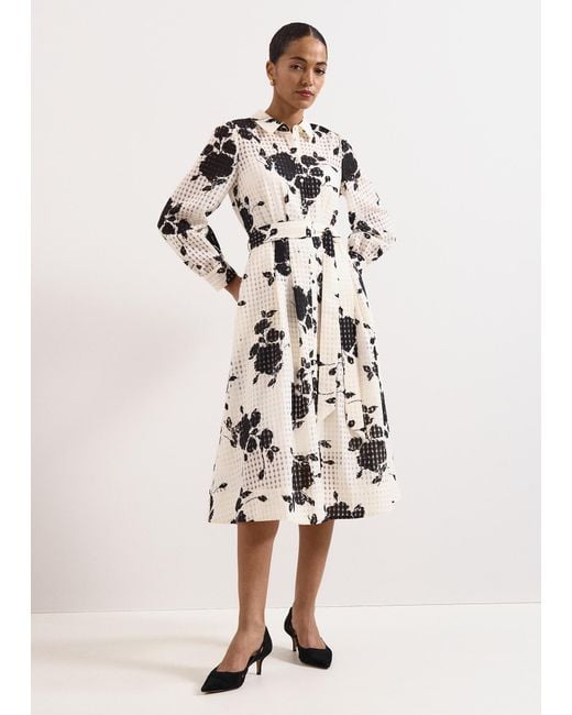 Phase Eight Natural Natalie Floral Midi Shirt Dress