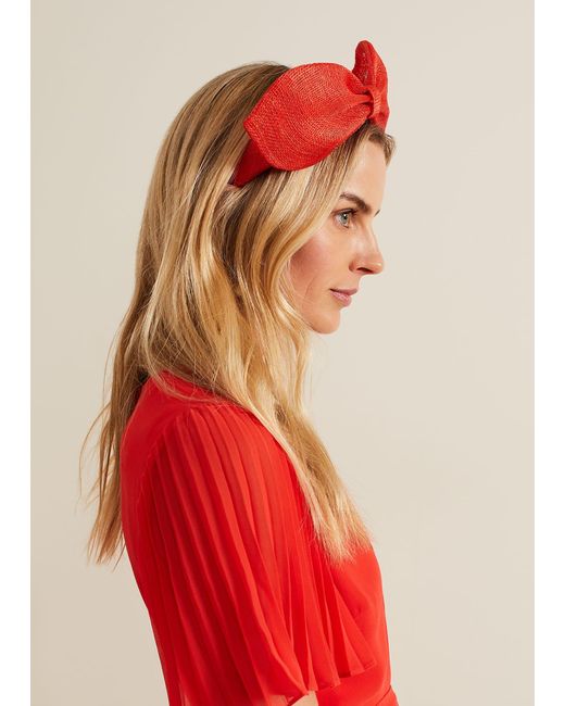 Phase Eight Red Padded Bow Headband