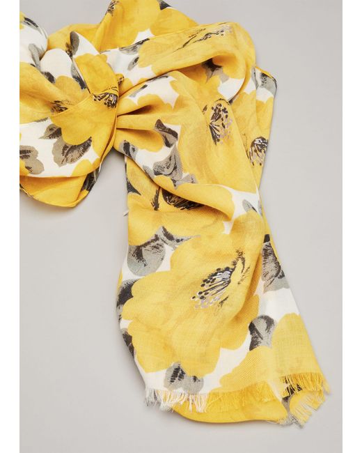 Phase Eight Yellow Stephanie Printed Scarf