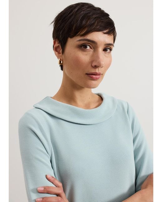 Phase Eight Green Remy Textured Cowl Neck Top