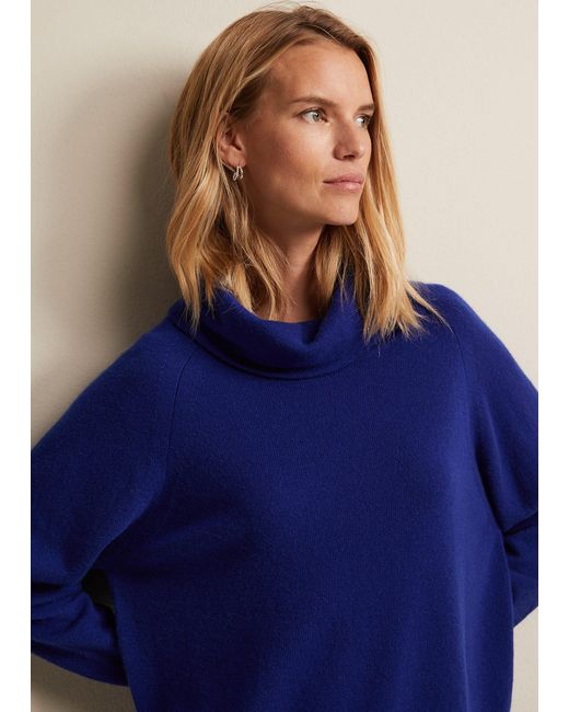 Phase Eight Blue 's Cashmere Cowl Neck Jumper