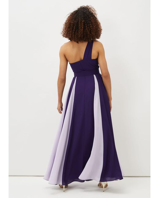 Phase Eight Purple Rosalee One Shoulder Maxi