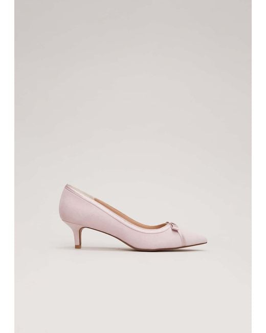 Phase Eight Pink 's Bow Kitten Heel Shoes