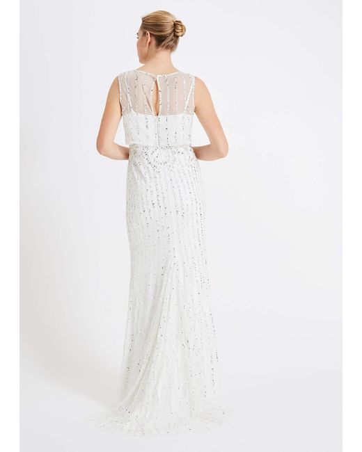 Phase Eight White Milly Beaded Wedding Dress