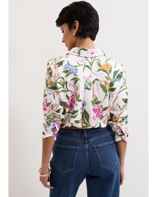 Phase Eight White Maddelena Floral Print Shirt