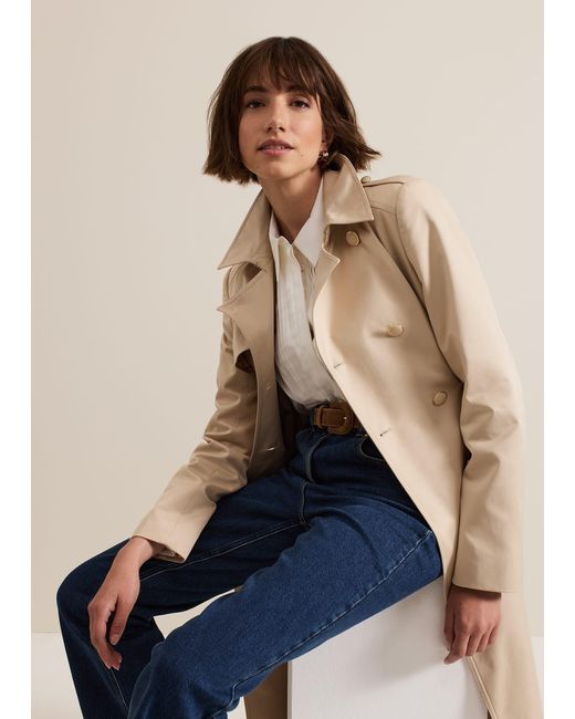 Phase Eight s Cheryl Camel Long Fitted Trench Coat in Natural Lyst UK