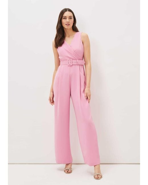 Phase Eight Pink Lissia Wide Leg Jumpsuit