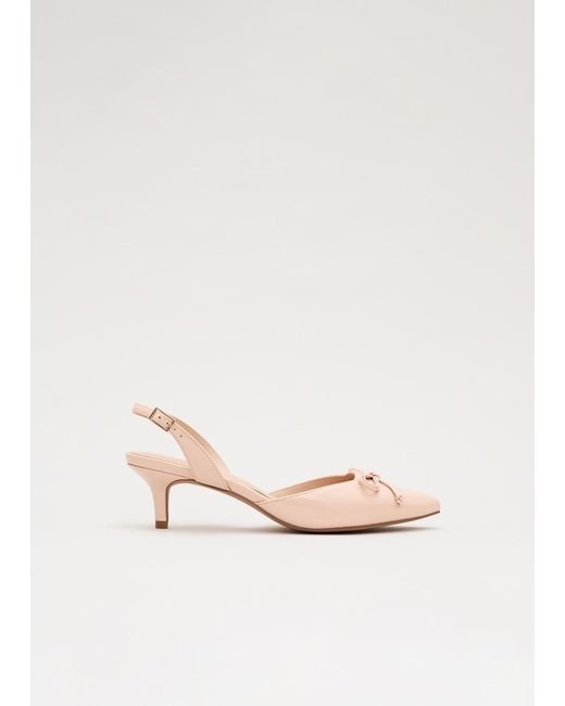Phase Eight Natural Bow Front Kitten Heel Shoes
