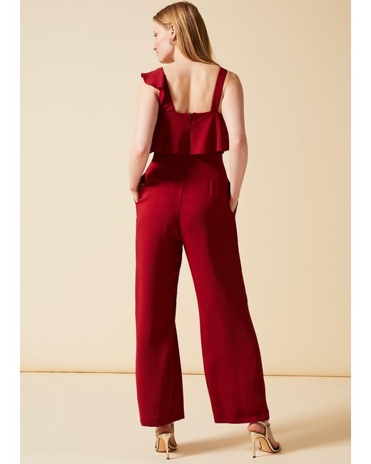 Phase Eight Red Pamela Asymmetric Neck Jumpsuit