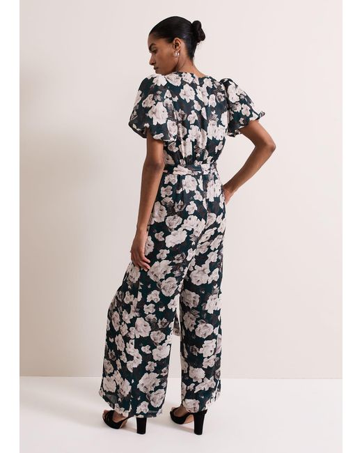 Phase Eight White Myron Floral Wide Leg Jumpsuit