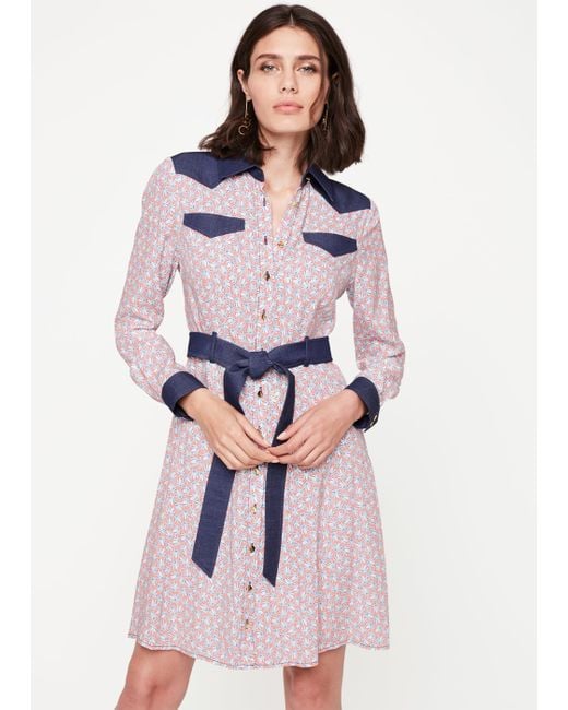 Damsel In A Dress s Cecily Printed Shirt Dress in Purple Lyst UK