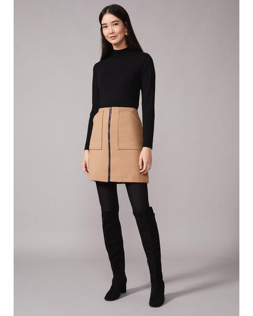 Phase Eight Multicolor Drue Zip Front Mini Skirt