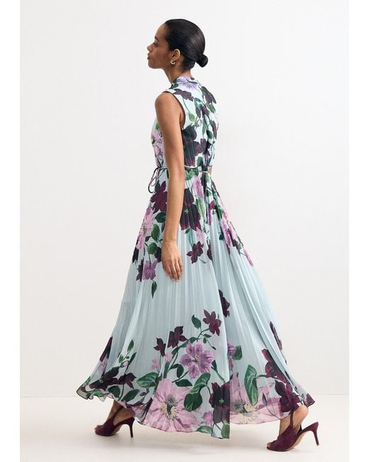 Phase Eight Blue Dahlia Floral Printed Maxi Dress