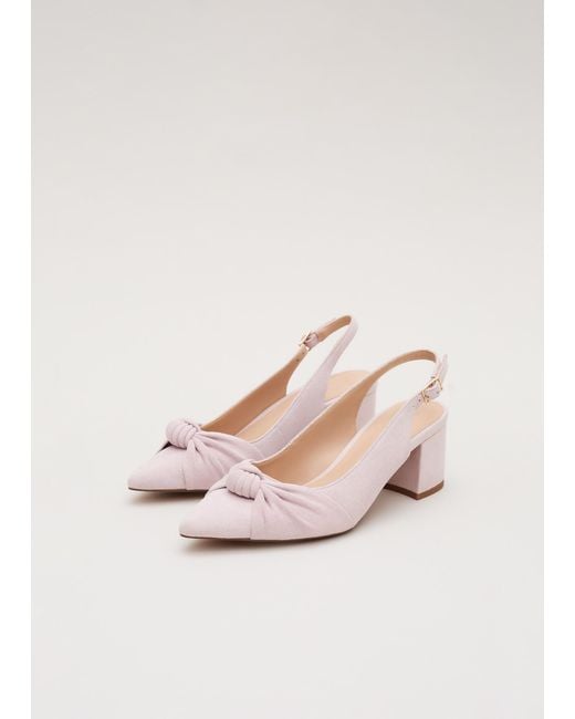 Phase Eight Pink Knot Front Block Heel Slingback