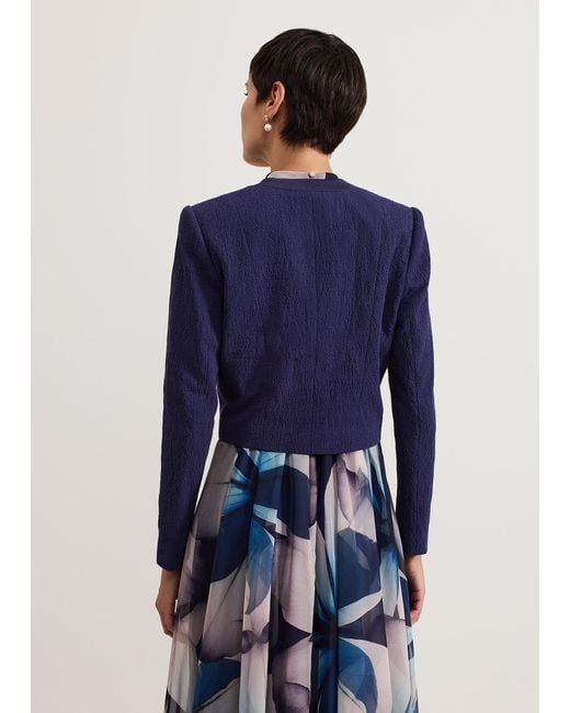 Phase Eight Blue Olivia Textured Short Jacket