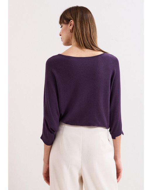 Phase Eight Purple Cristine Batwing Knitted Jumper