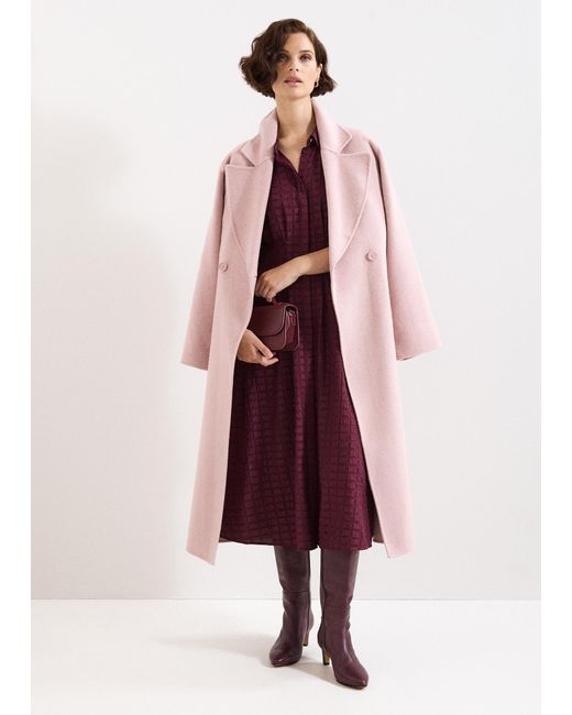 Phase Eight Pink Darcy Wool Coat