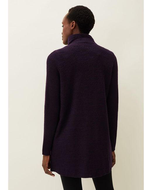 Phase Eight Blue Byanca Zip Knit Coat