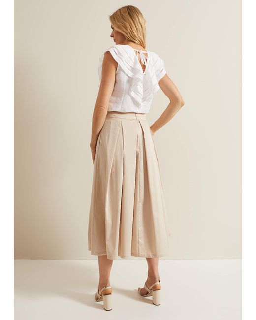 Phase Eight Natural Trinity Pleated Skirt