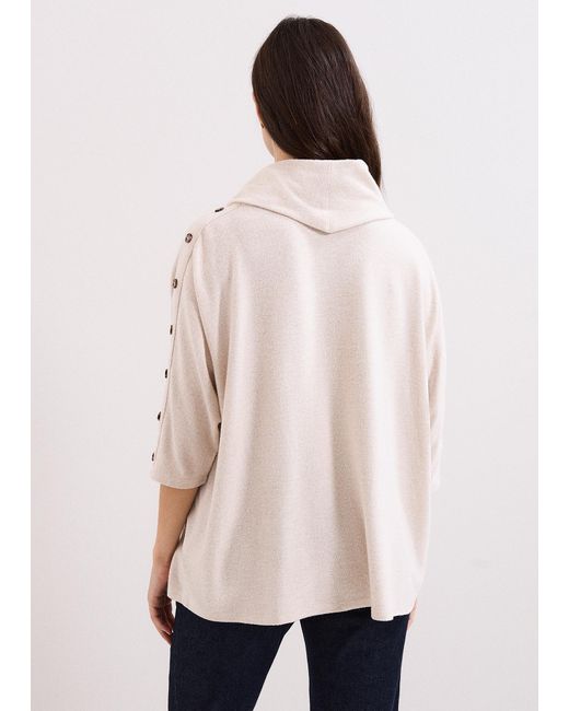 Phase Eight Natural Toni Button Detail Snuggle Top