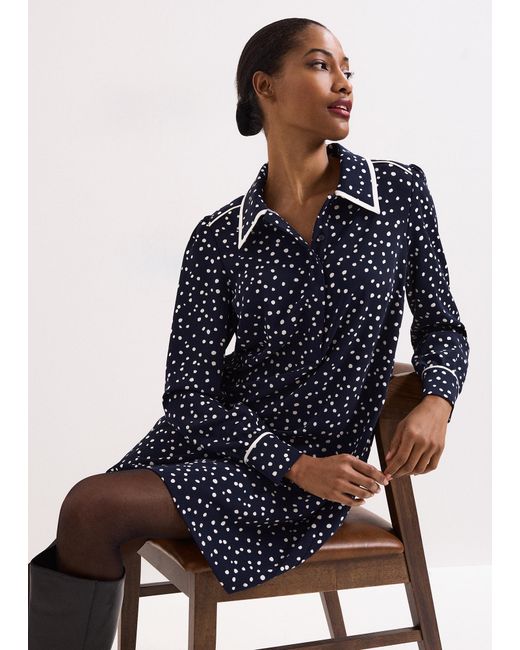 Phase Eight Blue Kylie Spot Tunic Dress